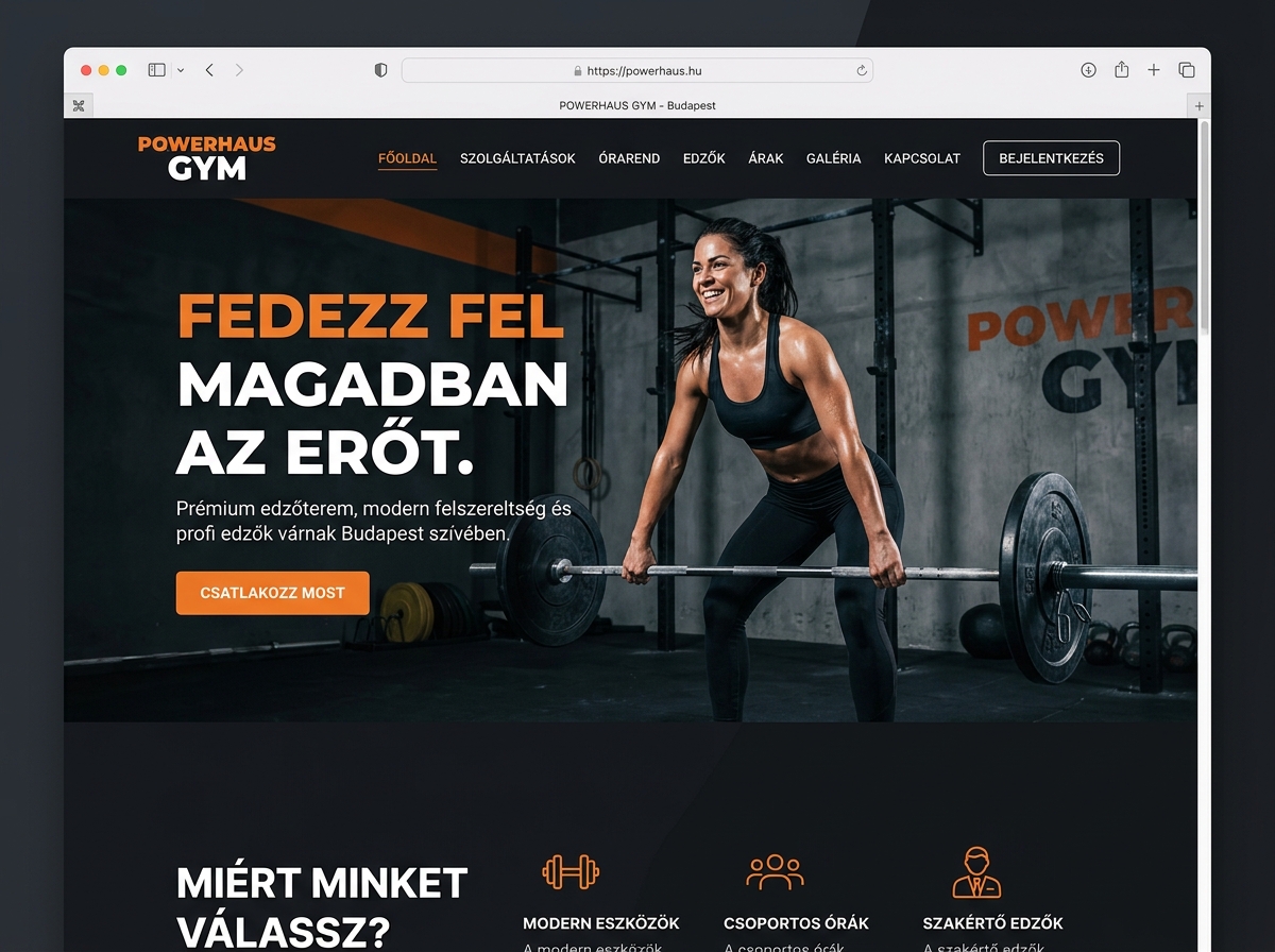 Fitness Terem Weboldal